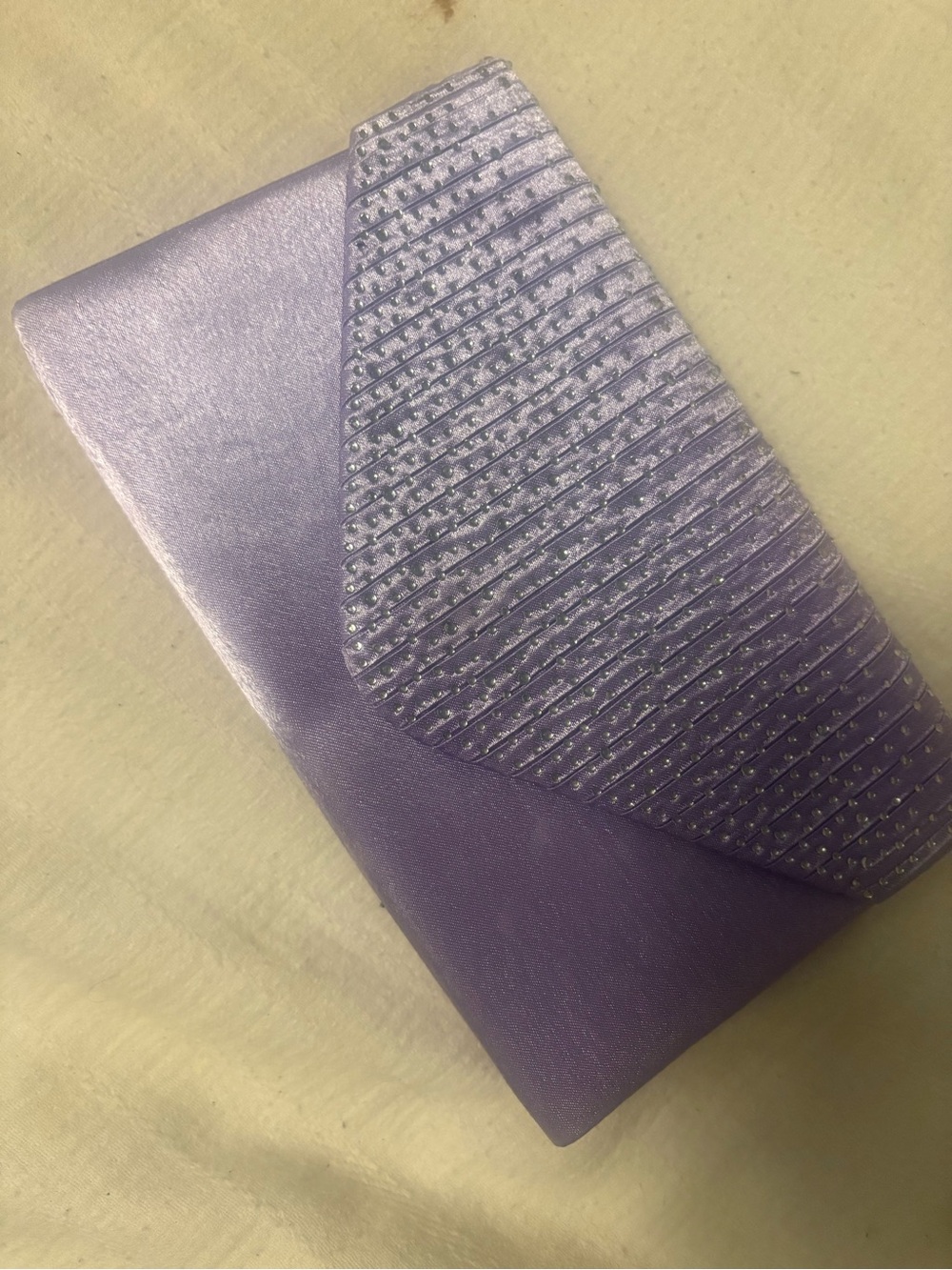 Lavender Rhinestone Envelope Clutch
